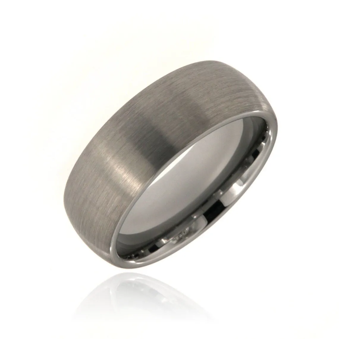 8mm Heavy Tungsten Carbide Brushed Finish Men's Band - FREE Personalization