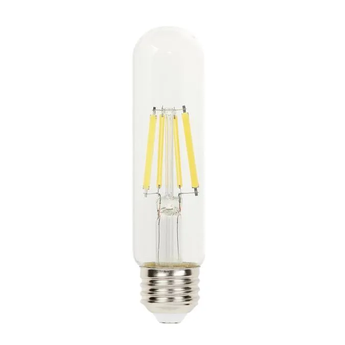 8W T10 Filament LED Dimmable Clear 2700K E26 (Medium) Base