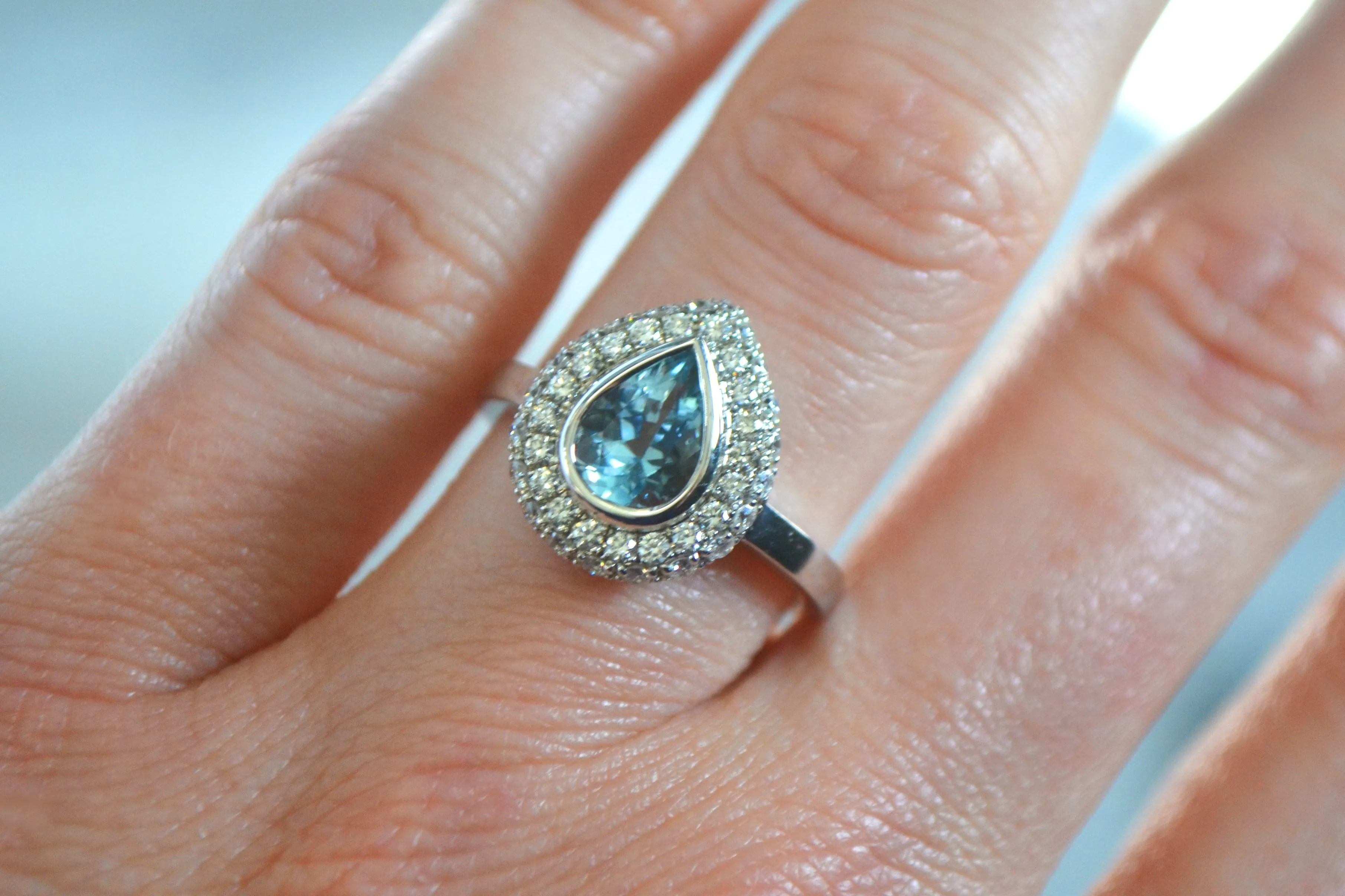 .93 Carat Aquamarine and Diamond Ring