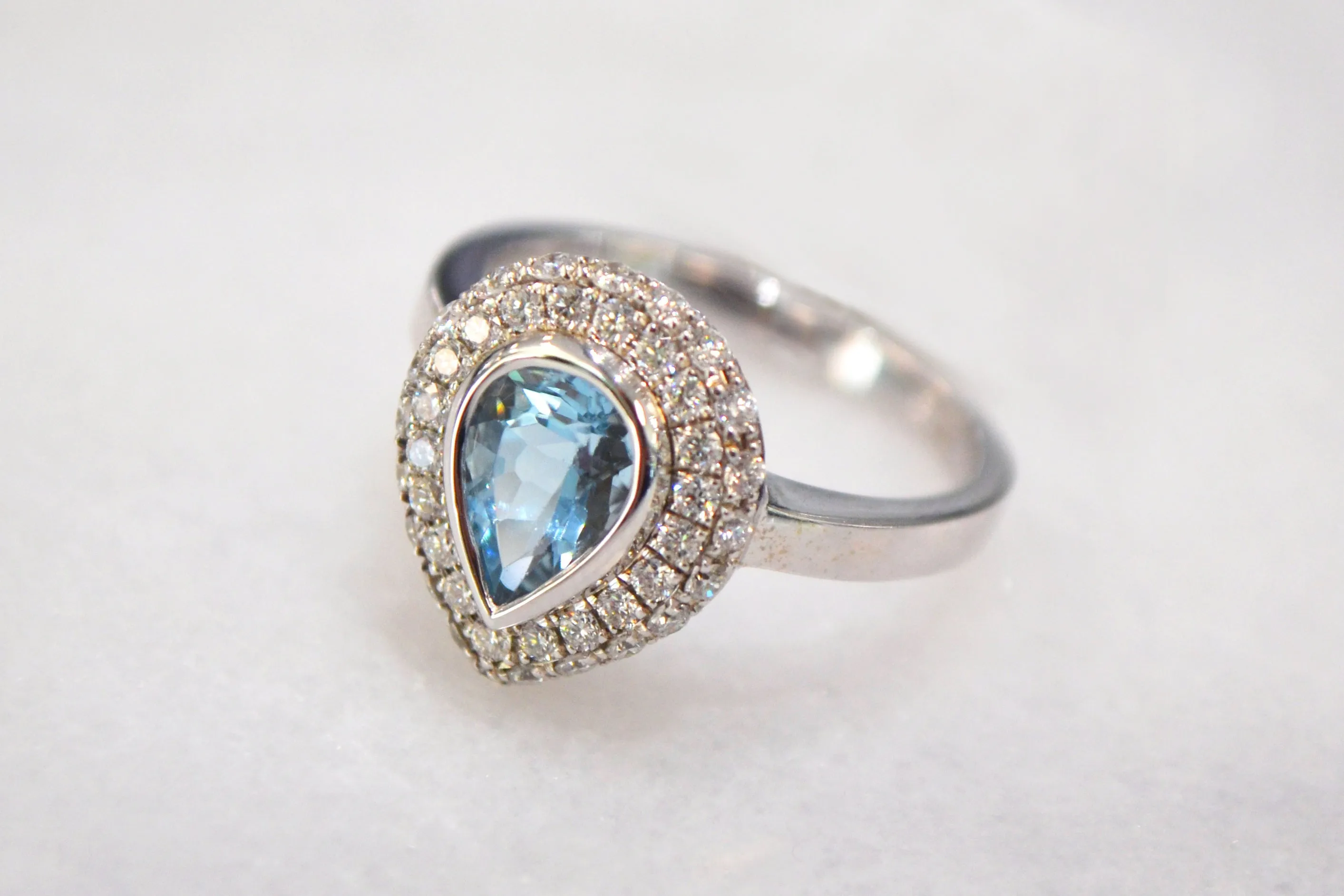 .93 Carat Aquamarine and Diamond Ring