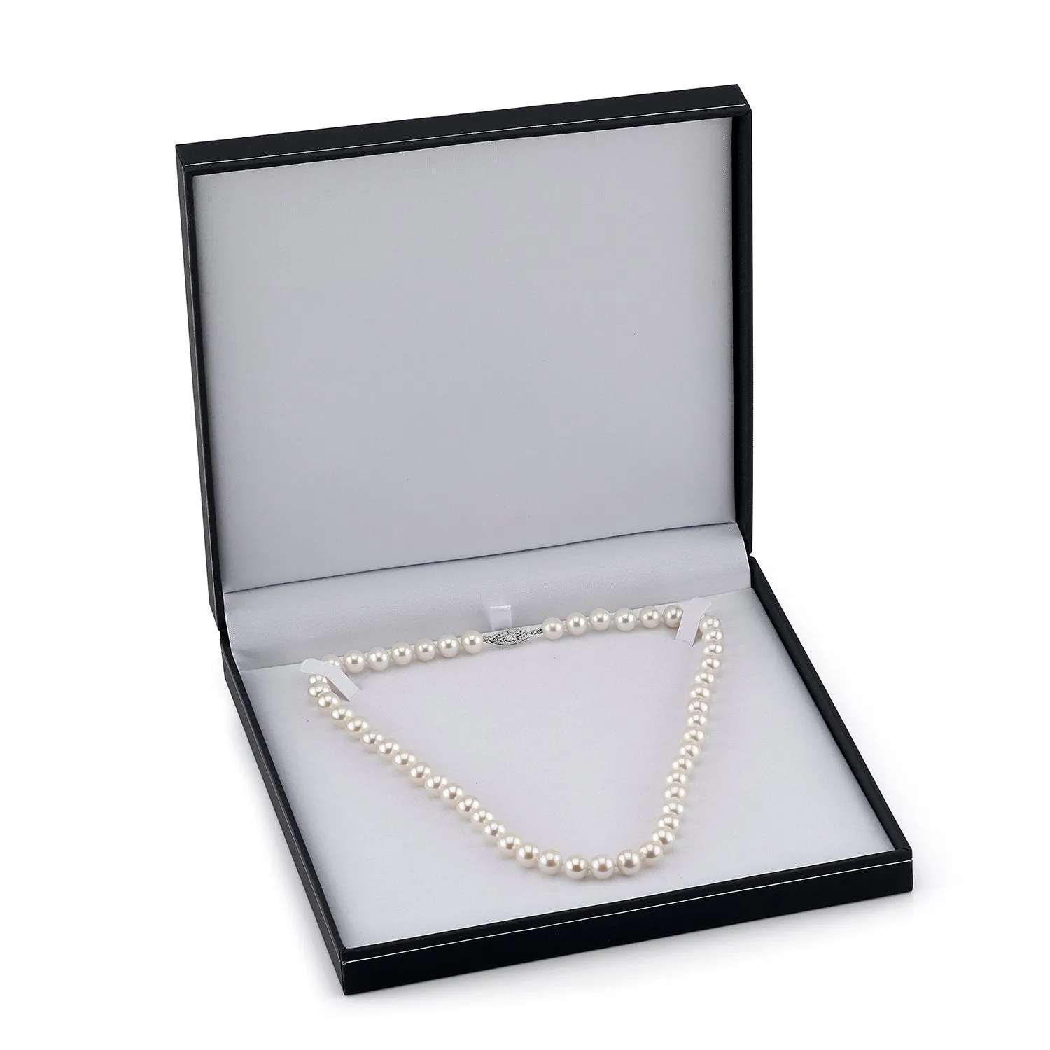 9.5-10.5mm White Freshwater Pearl & Diamond Adjustable Y-Shape Necklace- AAAA Quality