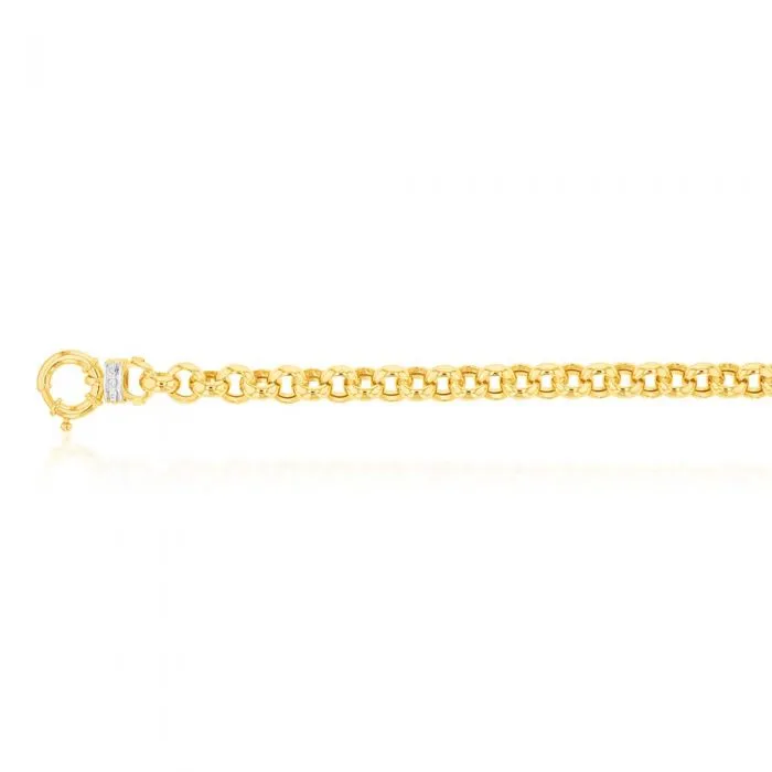 9ct Yellow Gold Silver Filled Cubic Zirconia Belcher darling 50cm Chain