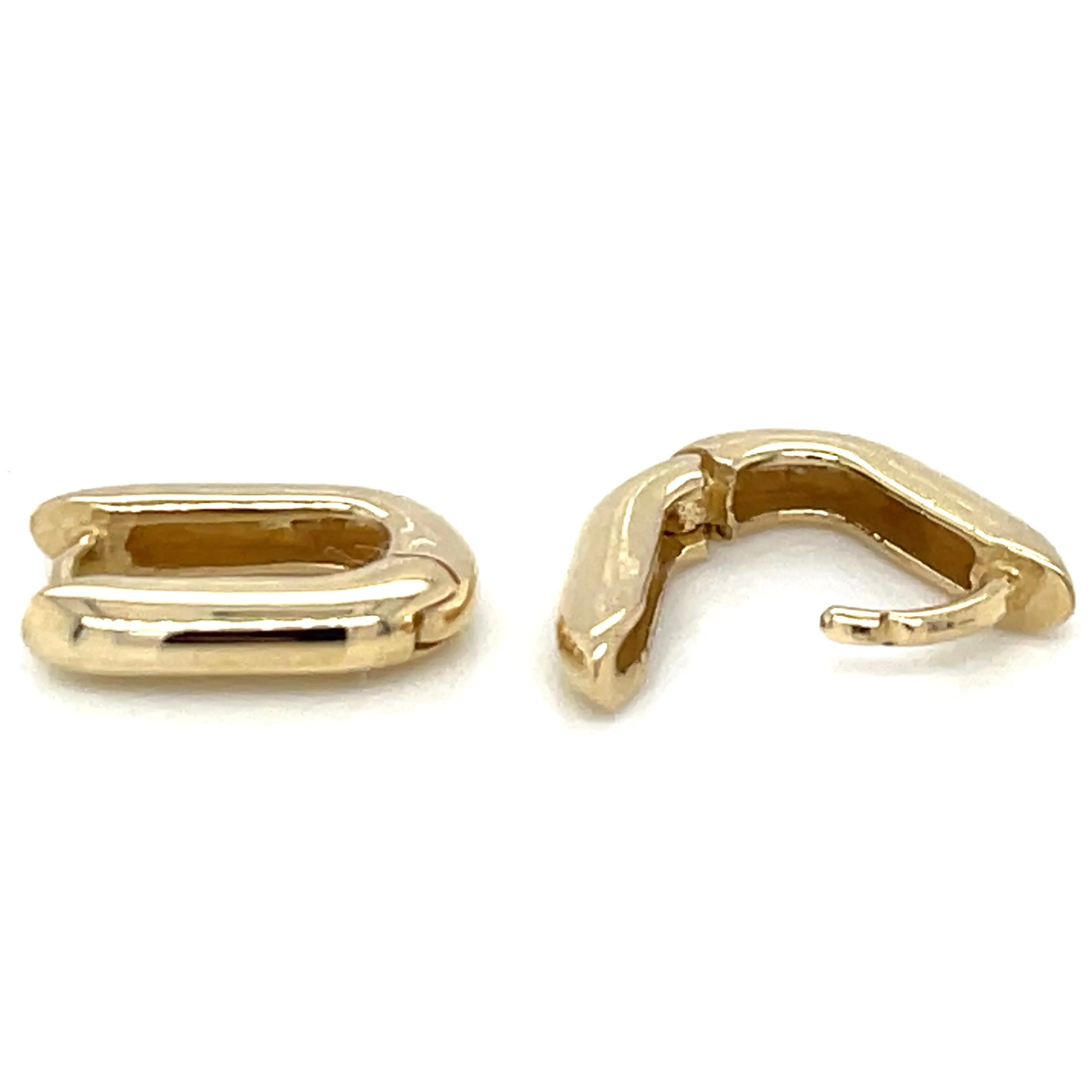 9ct Yellow Gold Small Rectangular Hoop Earrings