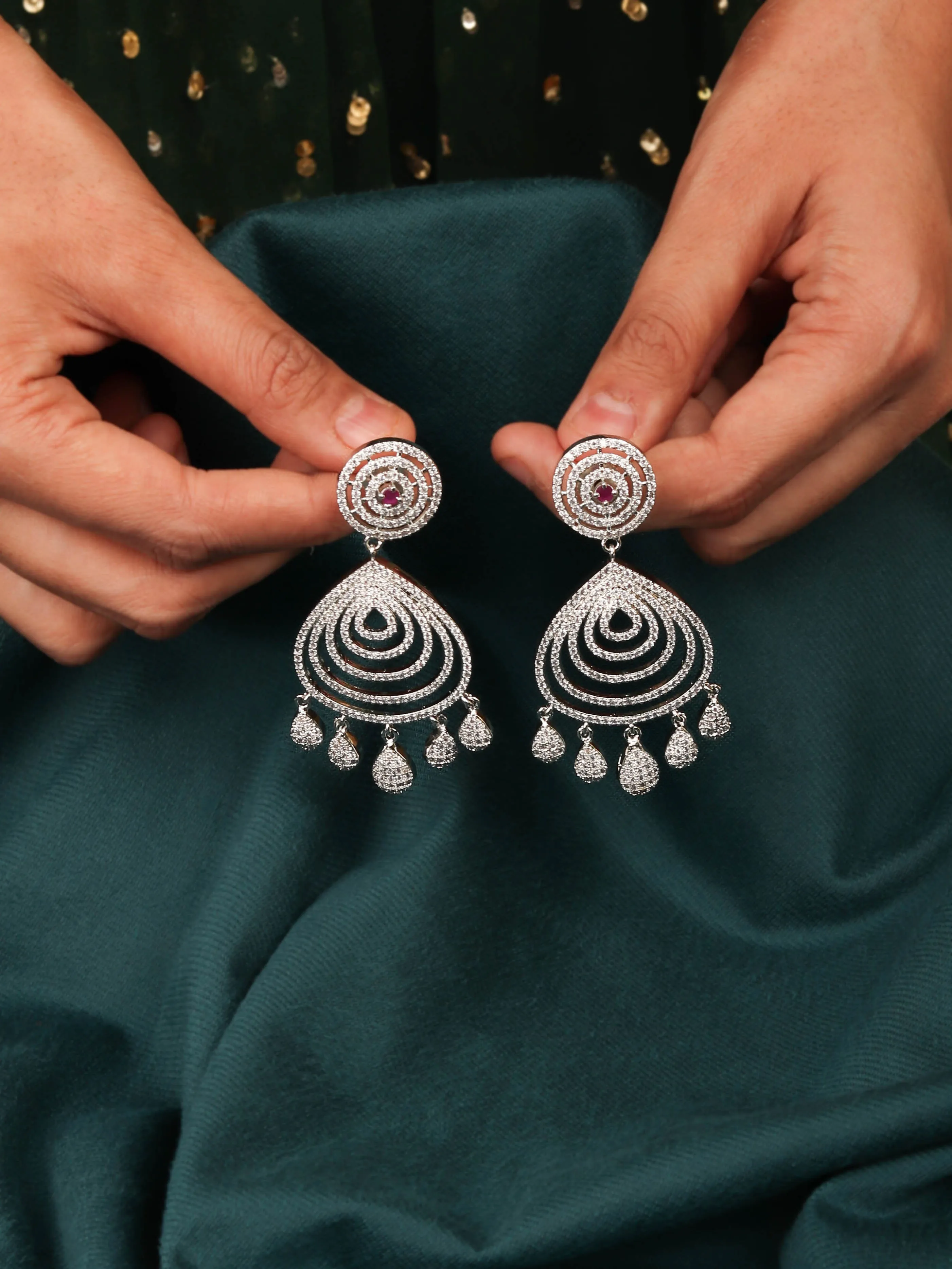 Anantara Luxurious Party Wear Earrings With Ruby Stone For Style Statement