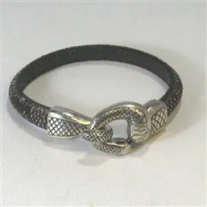 Black Snakeskin Bracelet For A Man