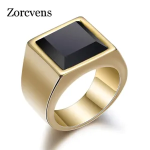 Black Stone Rings for Men ZORCVENS