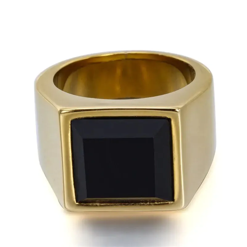 Black Stone Rings for Men ZORCVENS