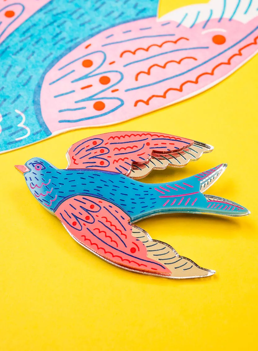 Blue Bird Brooch