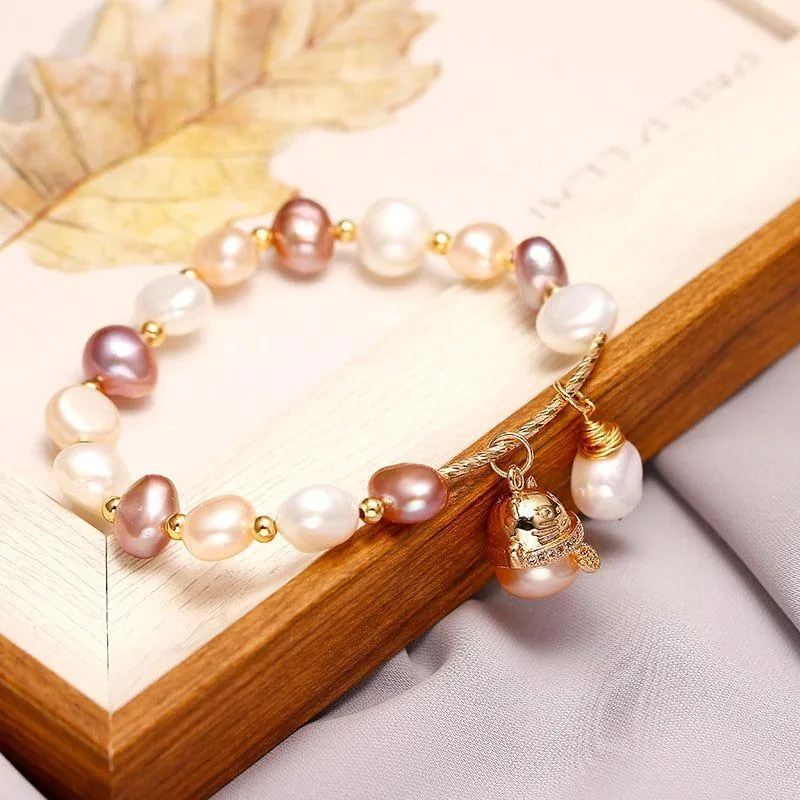 Bracelets Charm Jewelry XYS0349 Lucky Cat Baroque Natural Pearls