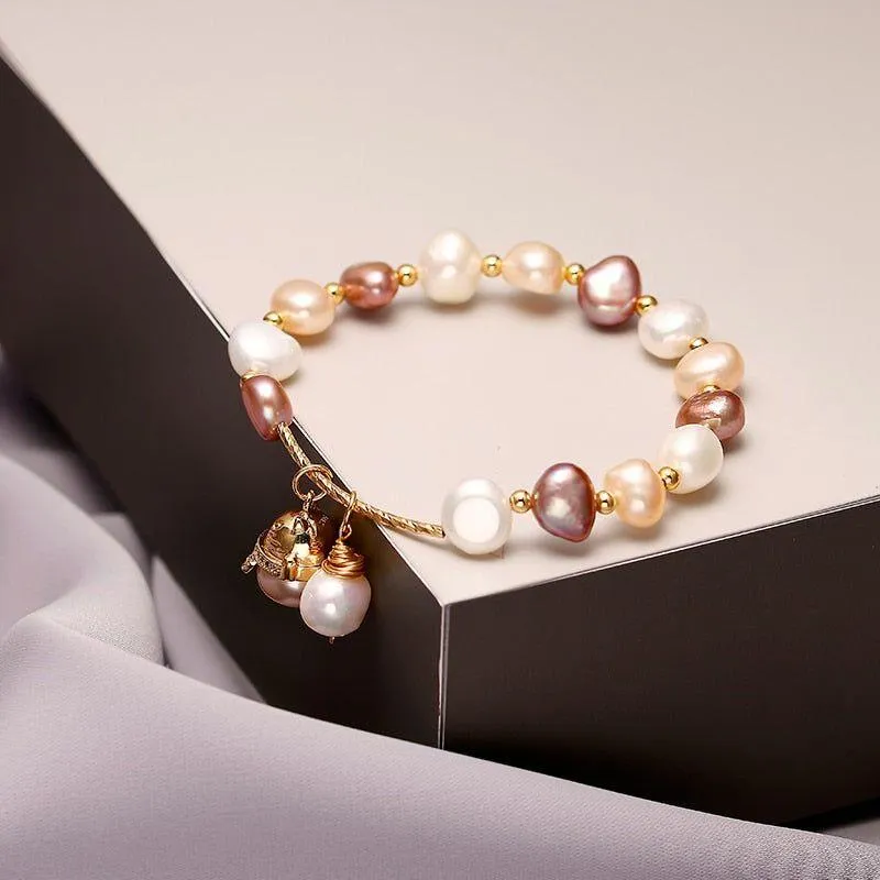 Bracelets Charm Jewelry XYS0349 Lucky Cat Baroque Natural Pearls