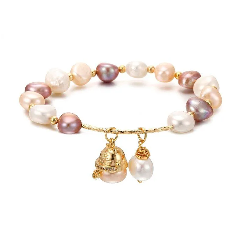 Bracelets Charm Jewelry XYS0349 Lucky Cat Baroque Natural Pearls