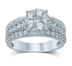 Brilliant Fancy Ring with 2.00ct of Diamonds in 14ct White Gold