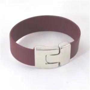 Burgundy Wide Soft Supple Leather Cuff Bracelet for a Woman