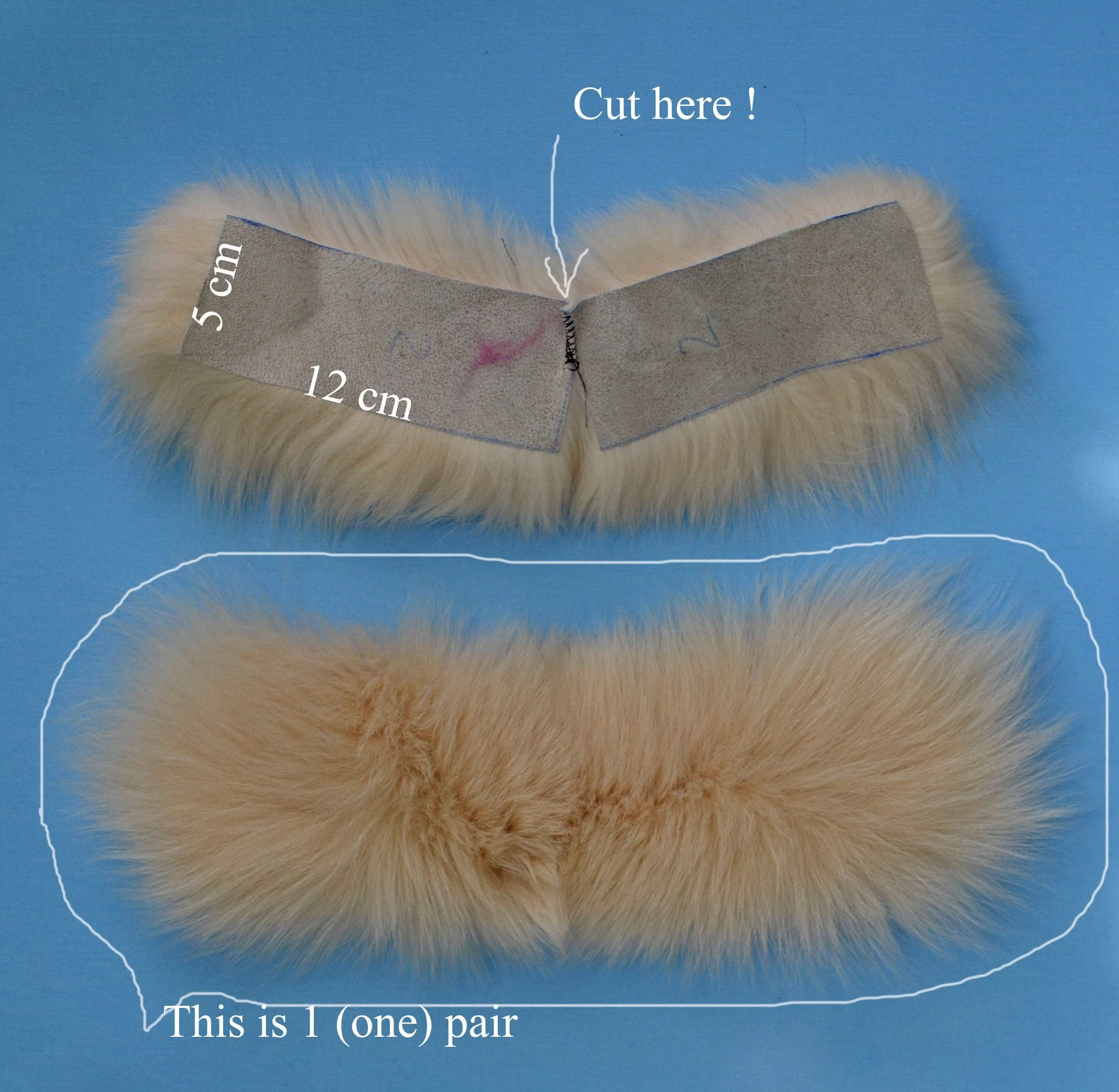 BY ORDER Real Fur for Slippers, Fox Fur Pieces, Pair of Premium Fox Fur Trim, Fox Fur for Sandals, Fluffy Fur Slides Sandals, Fur Slippers