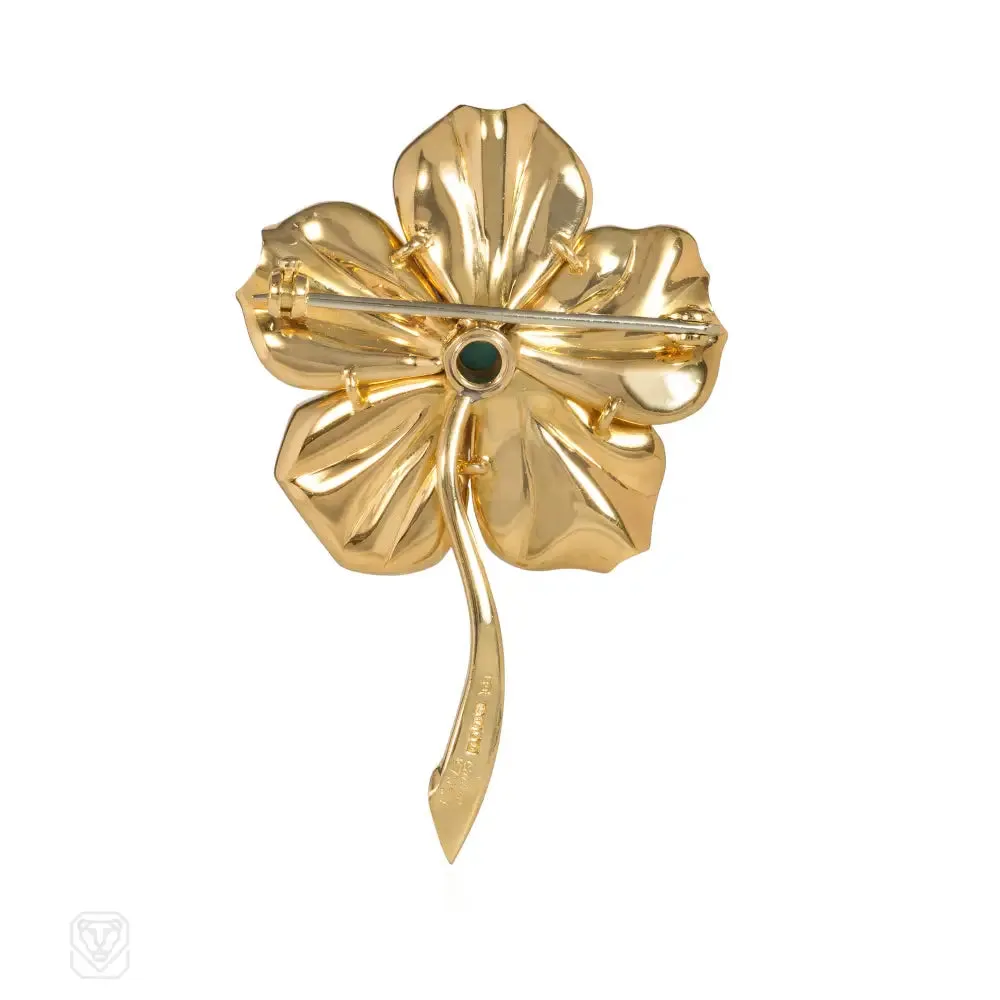 Cartier 1960s sapphire and turquoise flower brooch