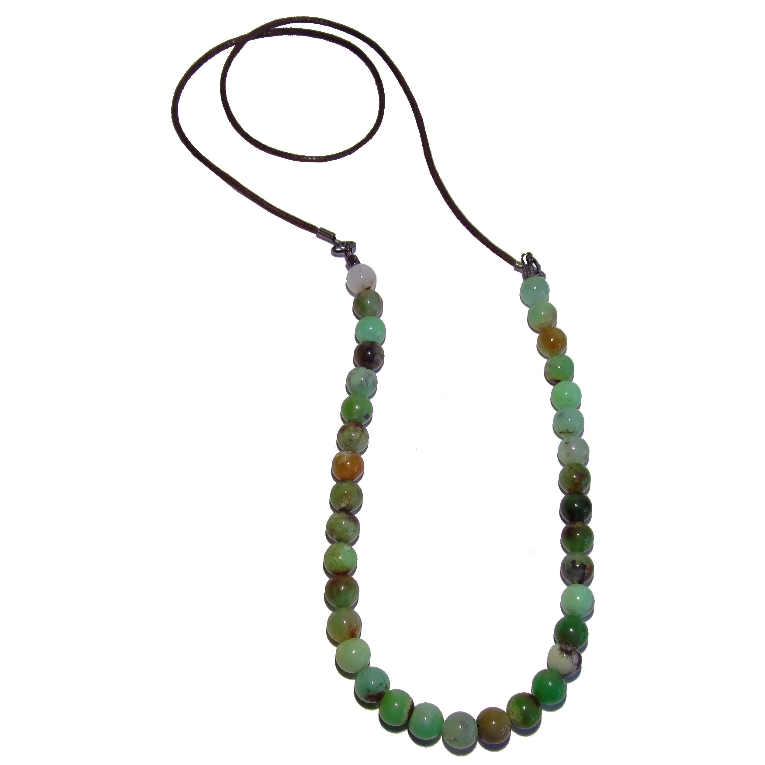 Chrysoprase Necklace Jump Rope of Joy Green Gemstones