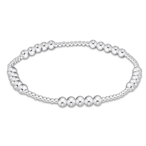 Classic Blissful Pattern 2mm Bead Bracelet- 4mm Sterling