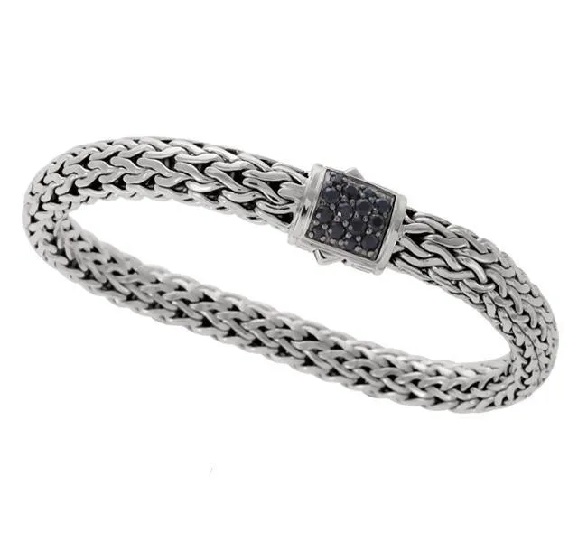 Classic Chain Black Sapphire Bracelet