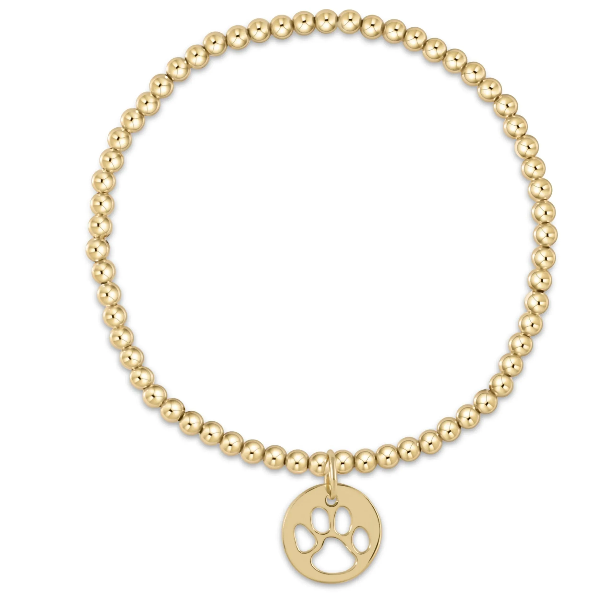 Classic Gold 3mm Bead Bracelet Gold Disc