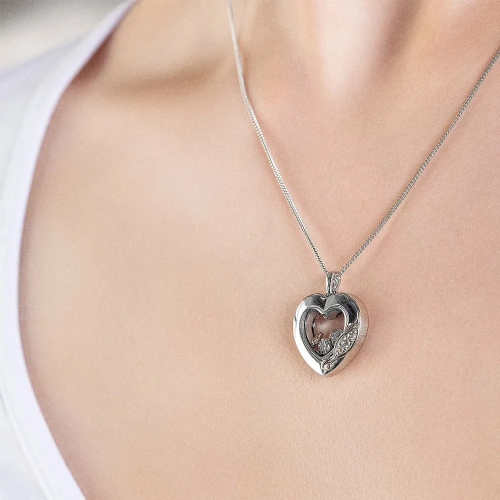 Clogau Past Present Future Inner Charm Heart Pendant Necklace