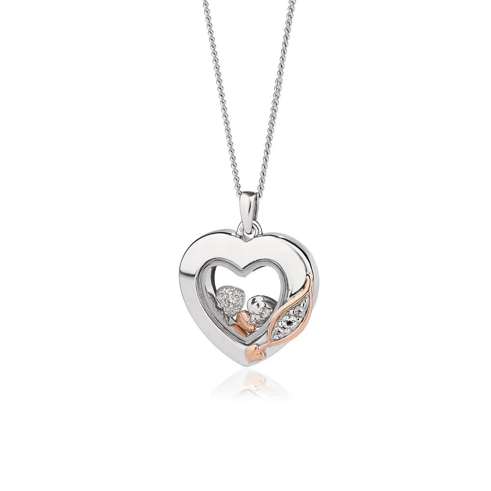 Clogau Past Present Future Inner Charm Heart Pendant Necklace