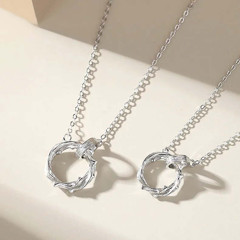 Couple Necklaces Set Mobius Rings