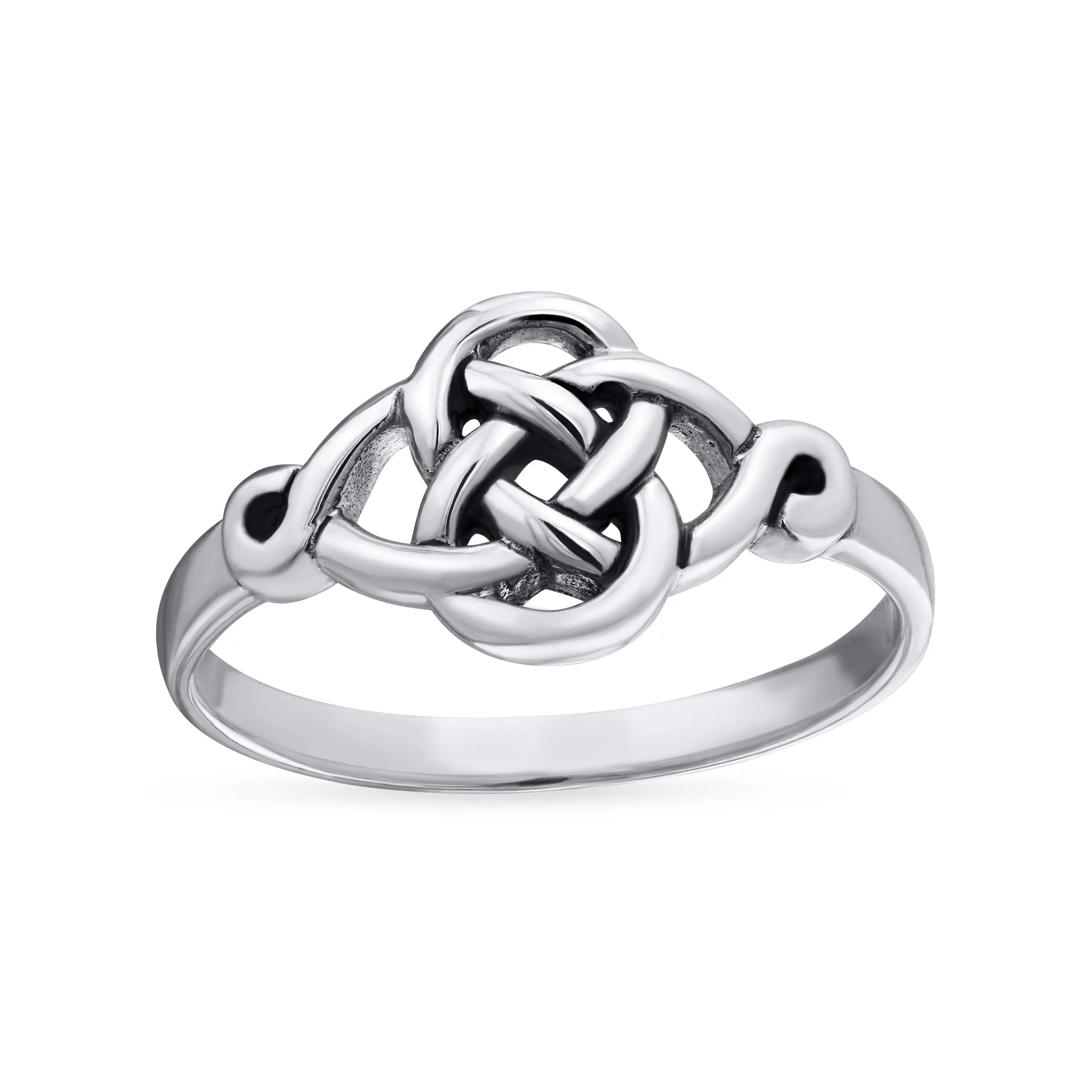 Dainty Celtic Love Knots Silver Ring for Best Friends BFF Infinity Promise Band