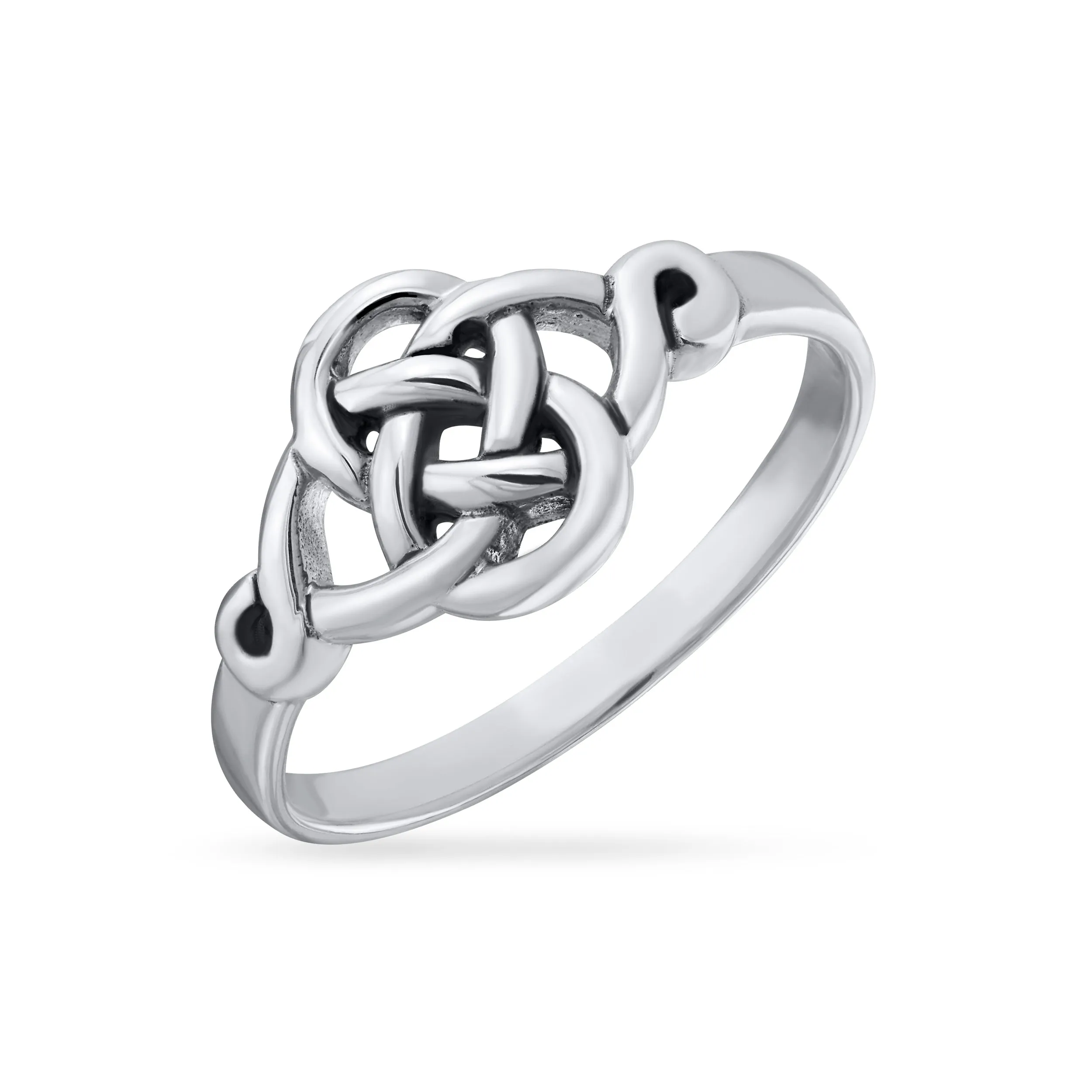 Dainty Celtic Love Knots Silver Ring for Best Friends BFF Infinity Promise Band