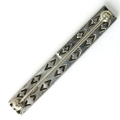 Diamanté & Sterling 2-Row Bar Brooch