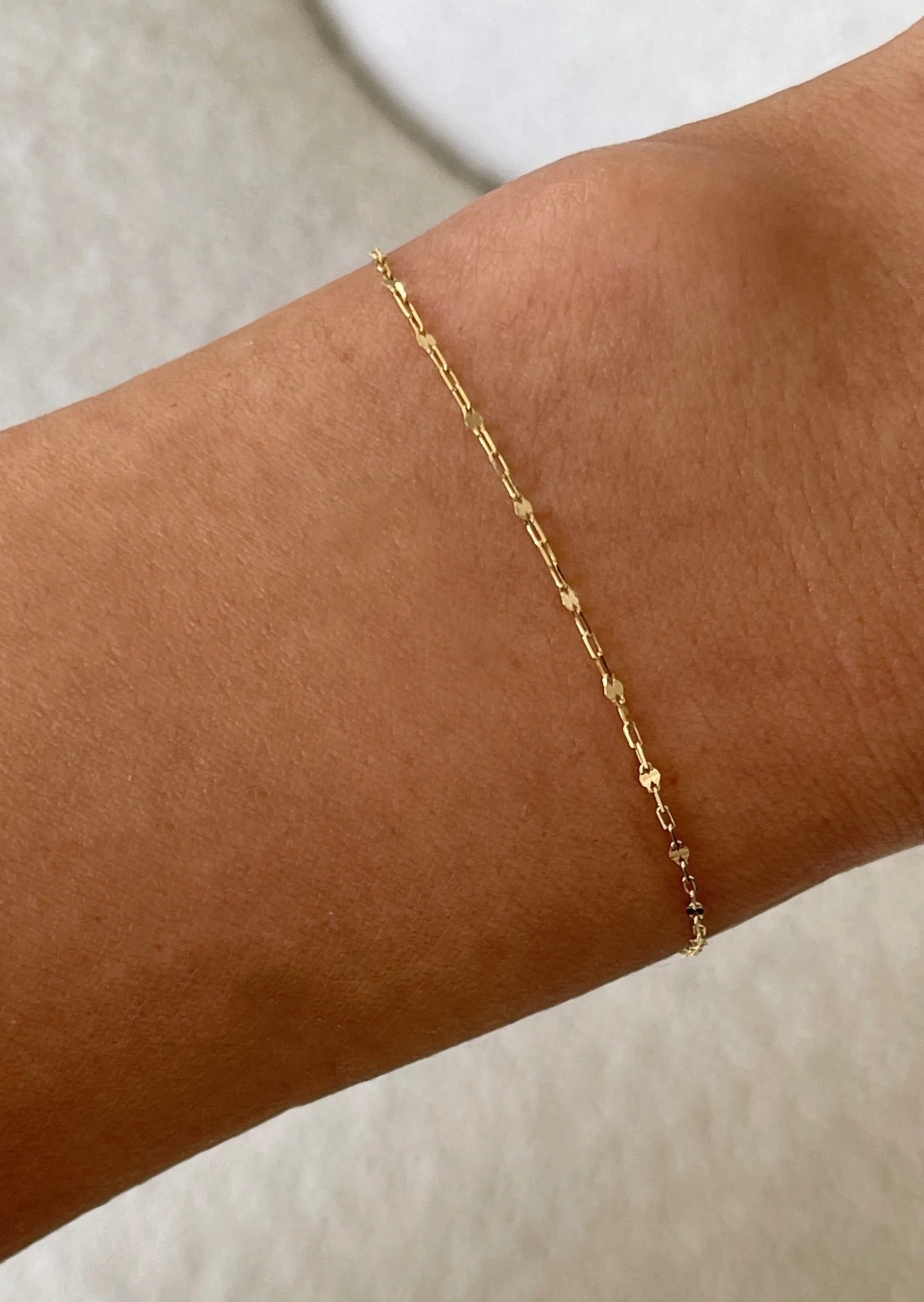 Diamond Cut Rolo Chain Bracelet