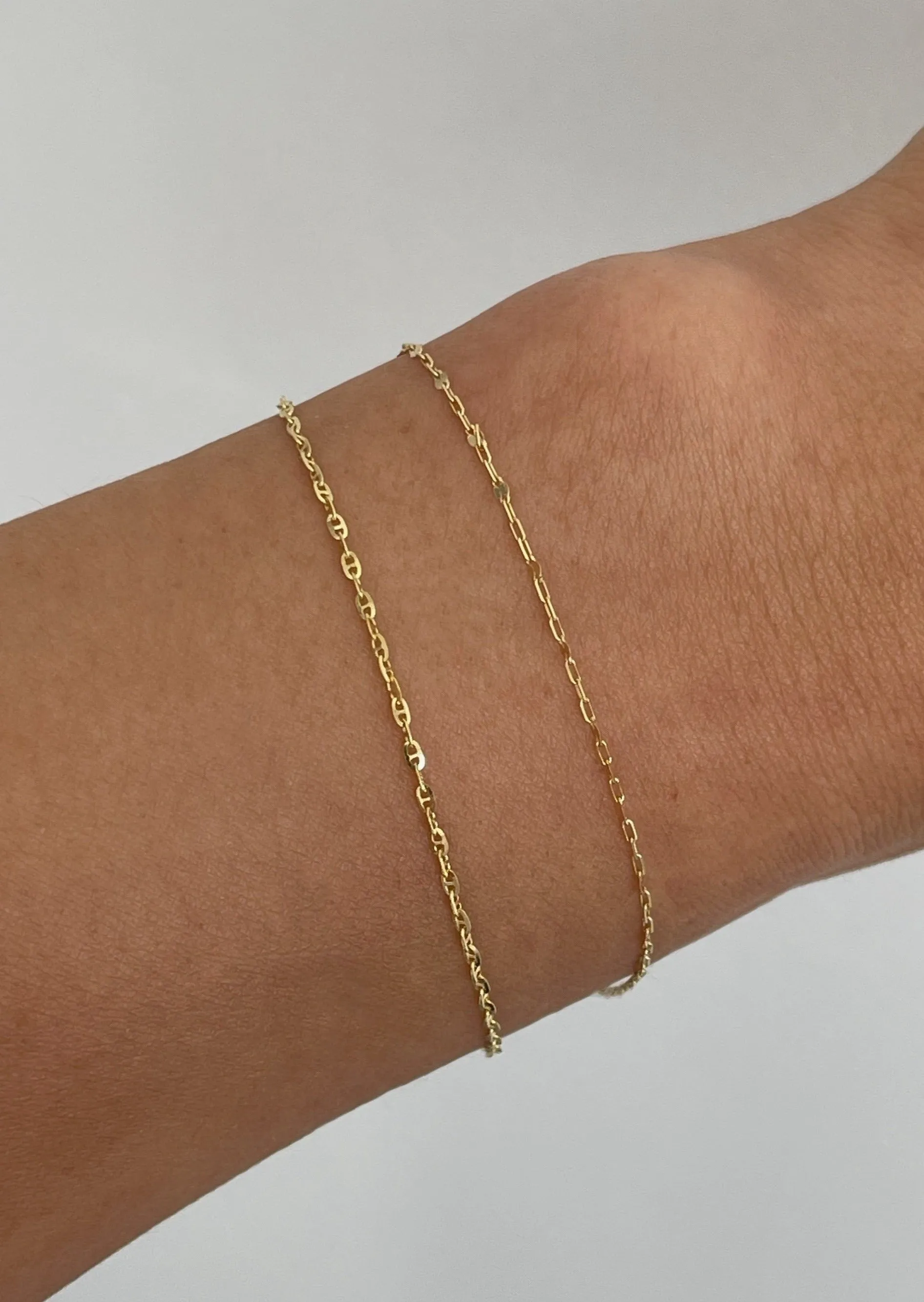 Diamond Cut Rolo Chain Bracelet