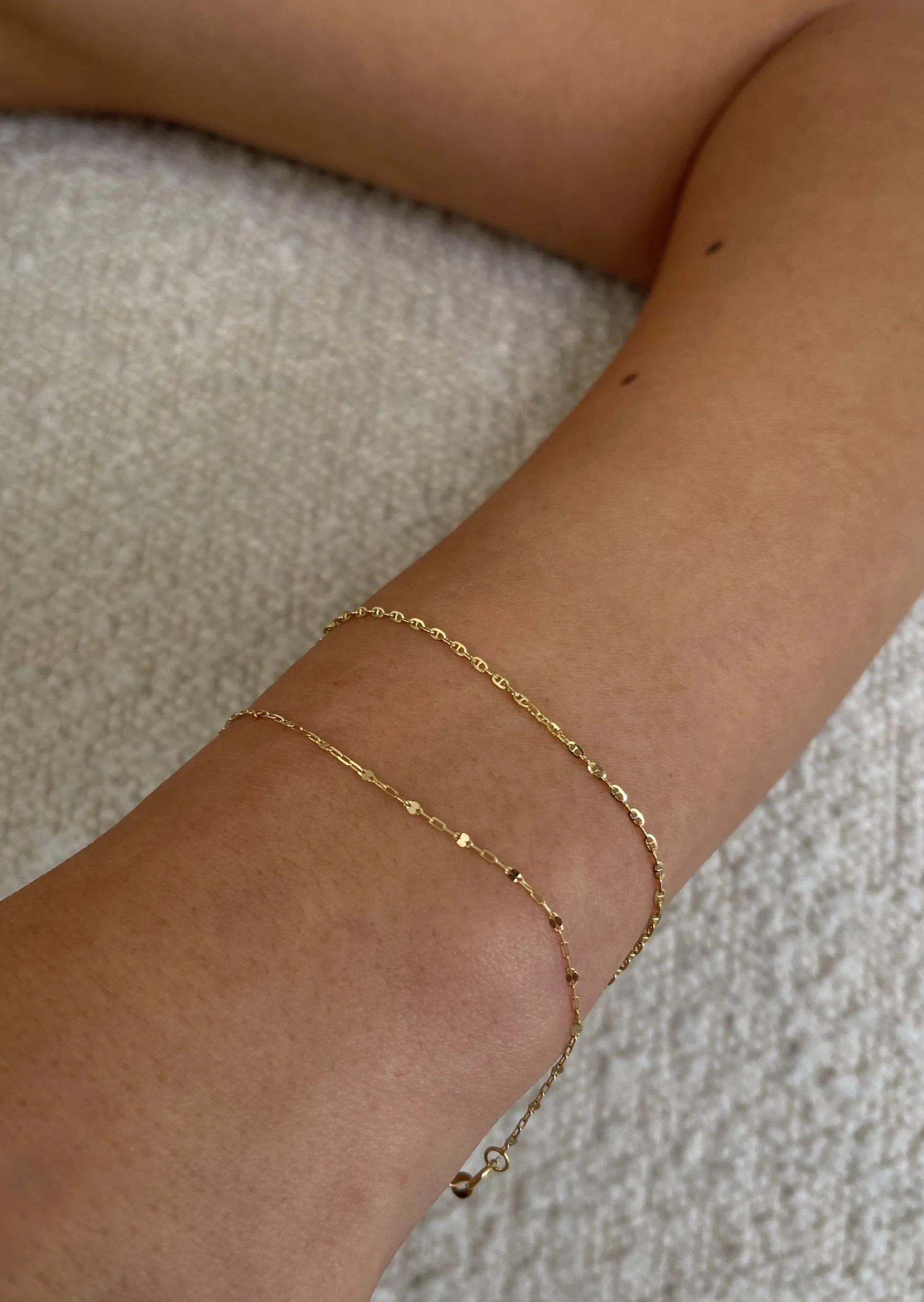 Diamond Cut Rolo Chain Bracelet