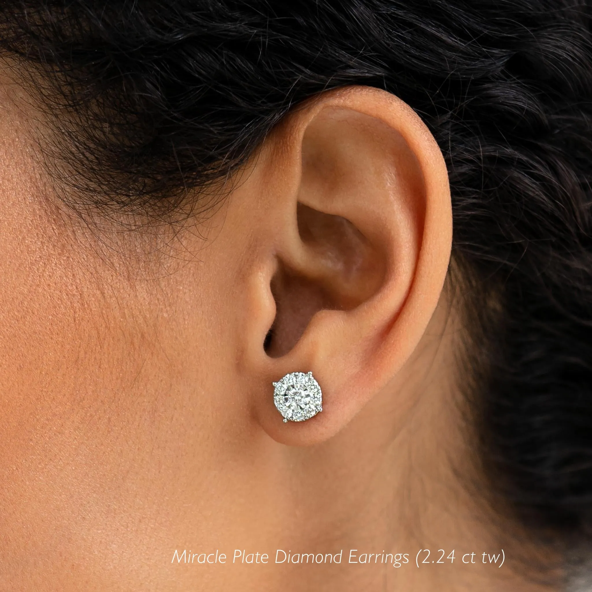 Diamond Earrings - 1 Carat Miracle Plate