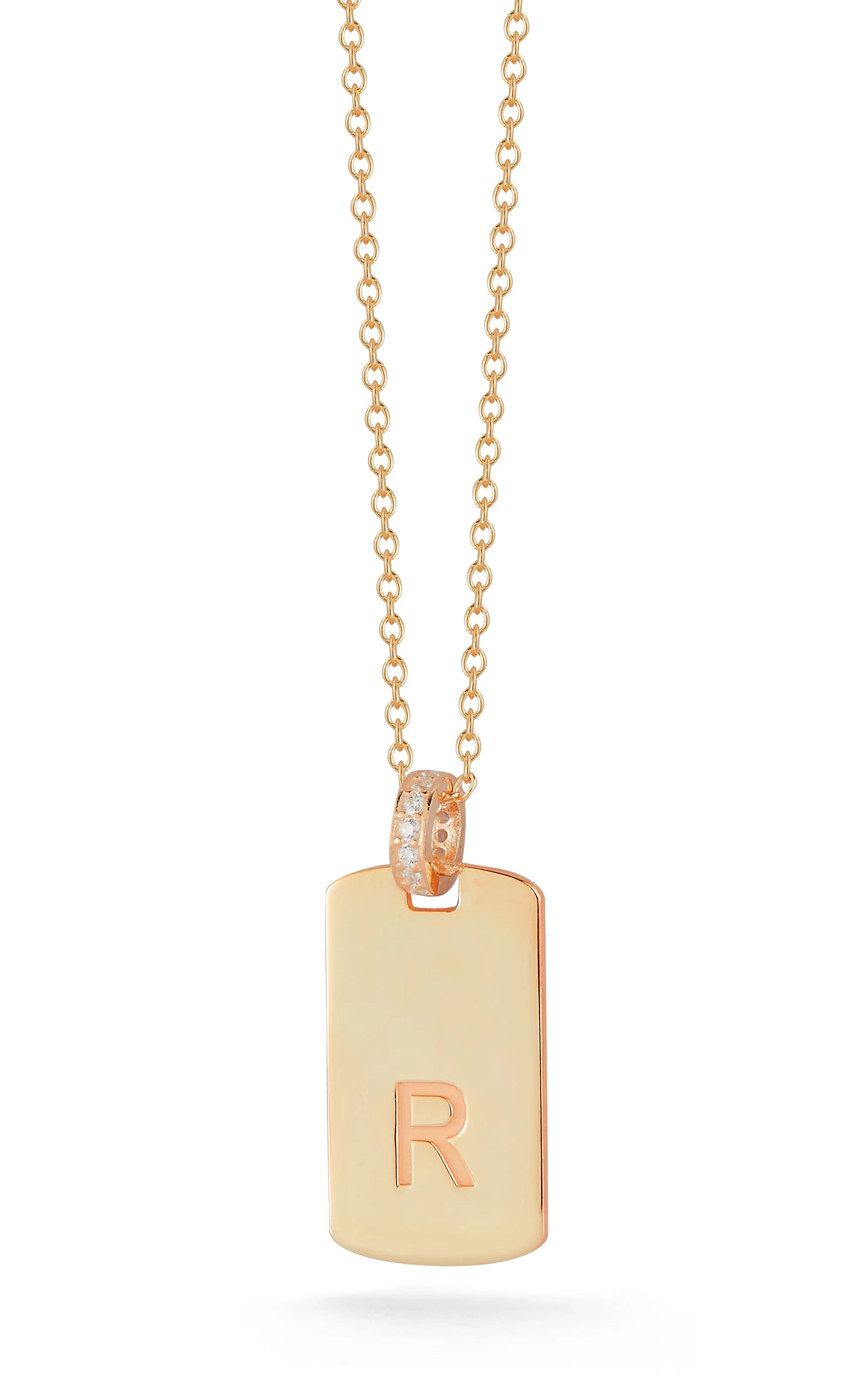 Dog Tag Initial Necklace