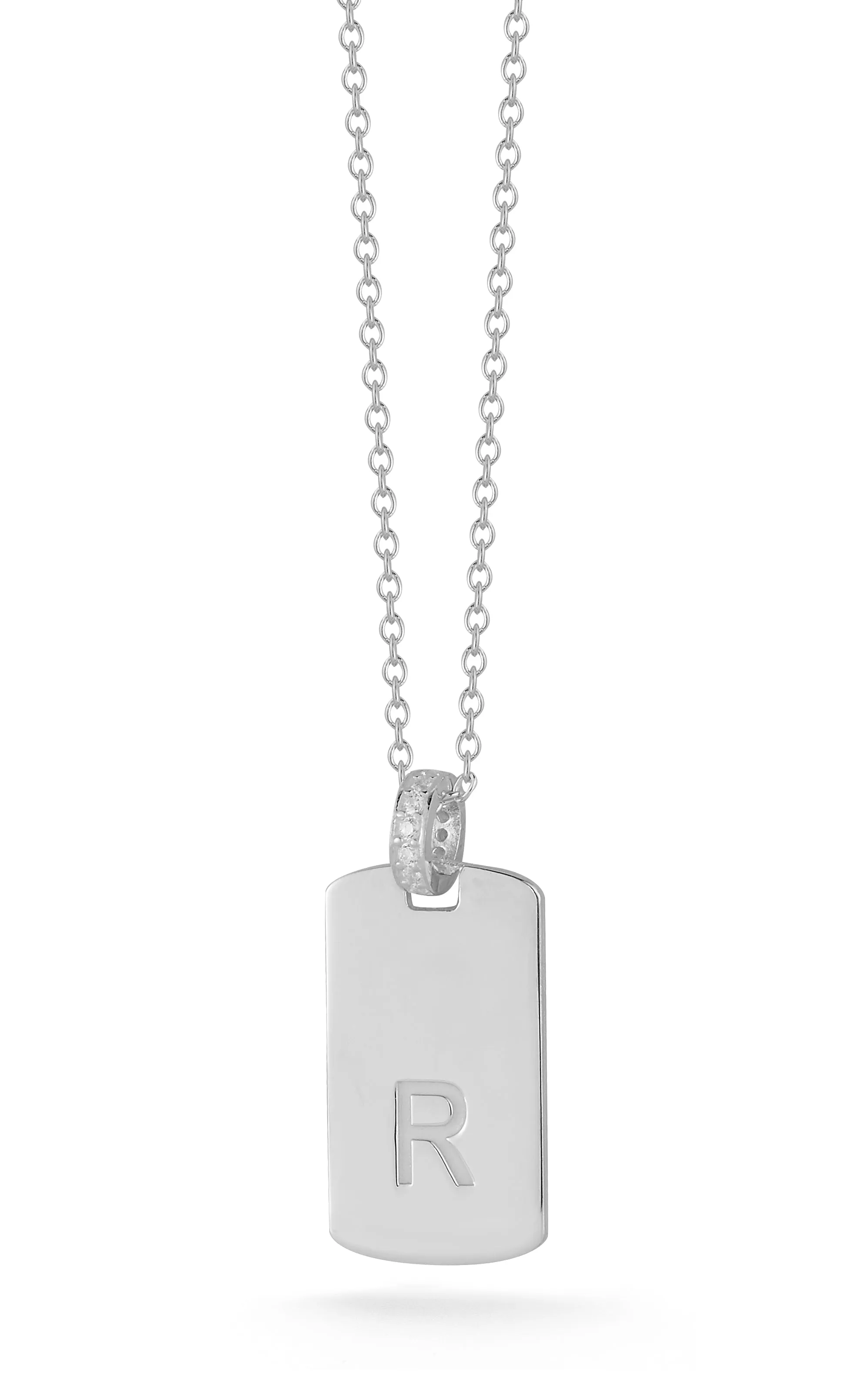 Dog Tag Initial Necklace