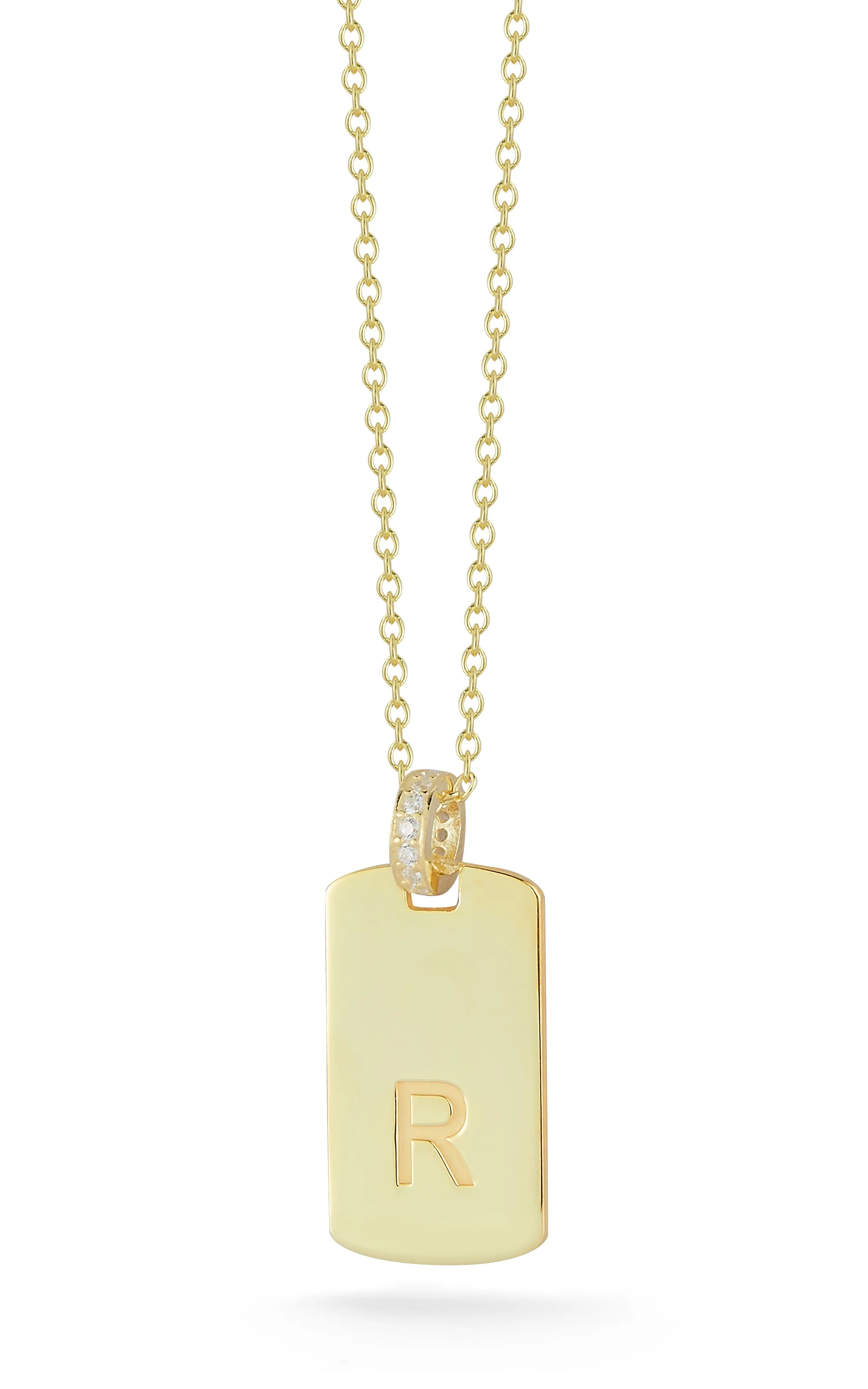 Dog Tag Initial Necklace