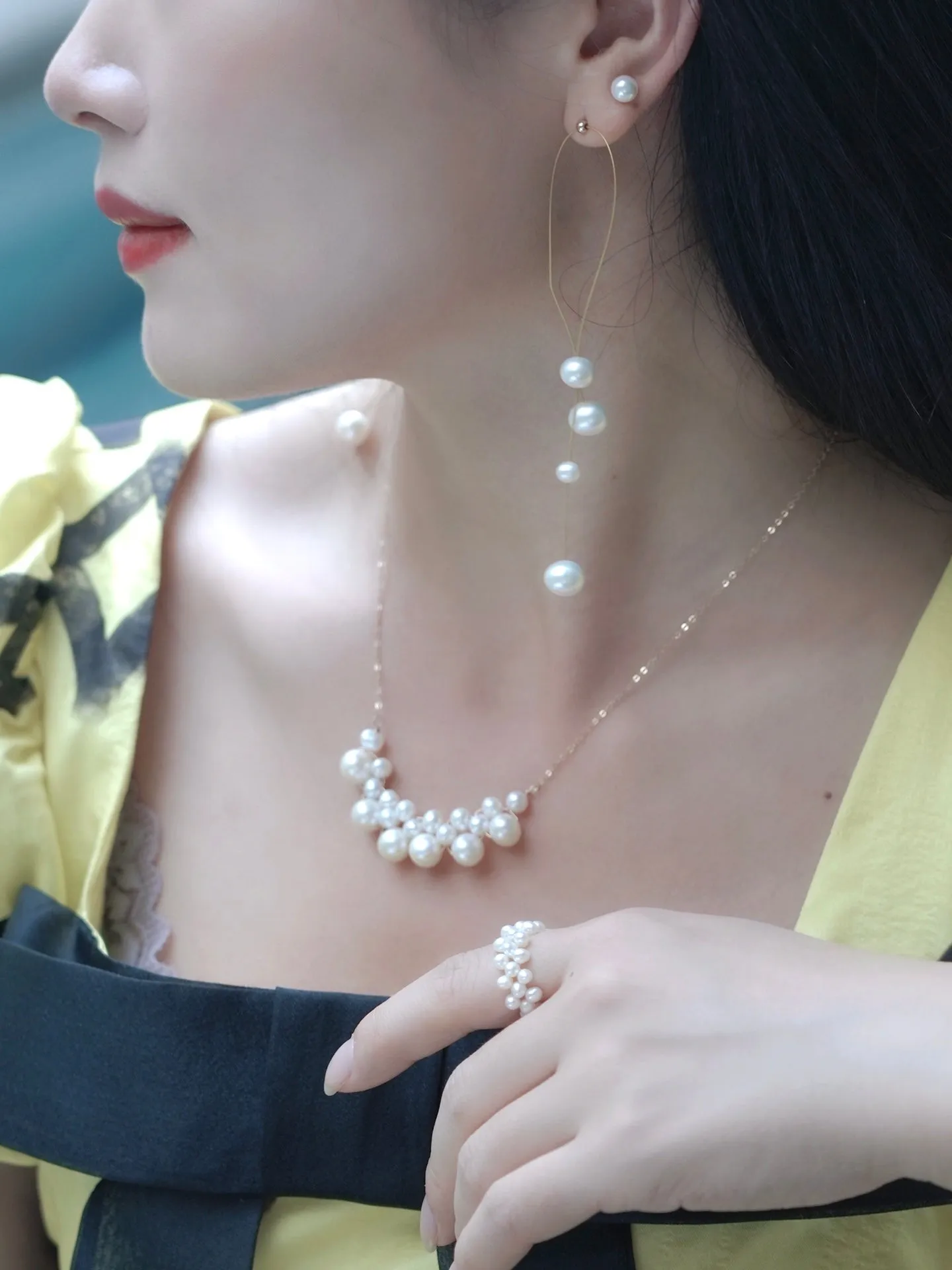 Embellished Series Pearl Cloud Necklace