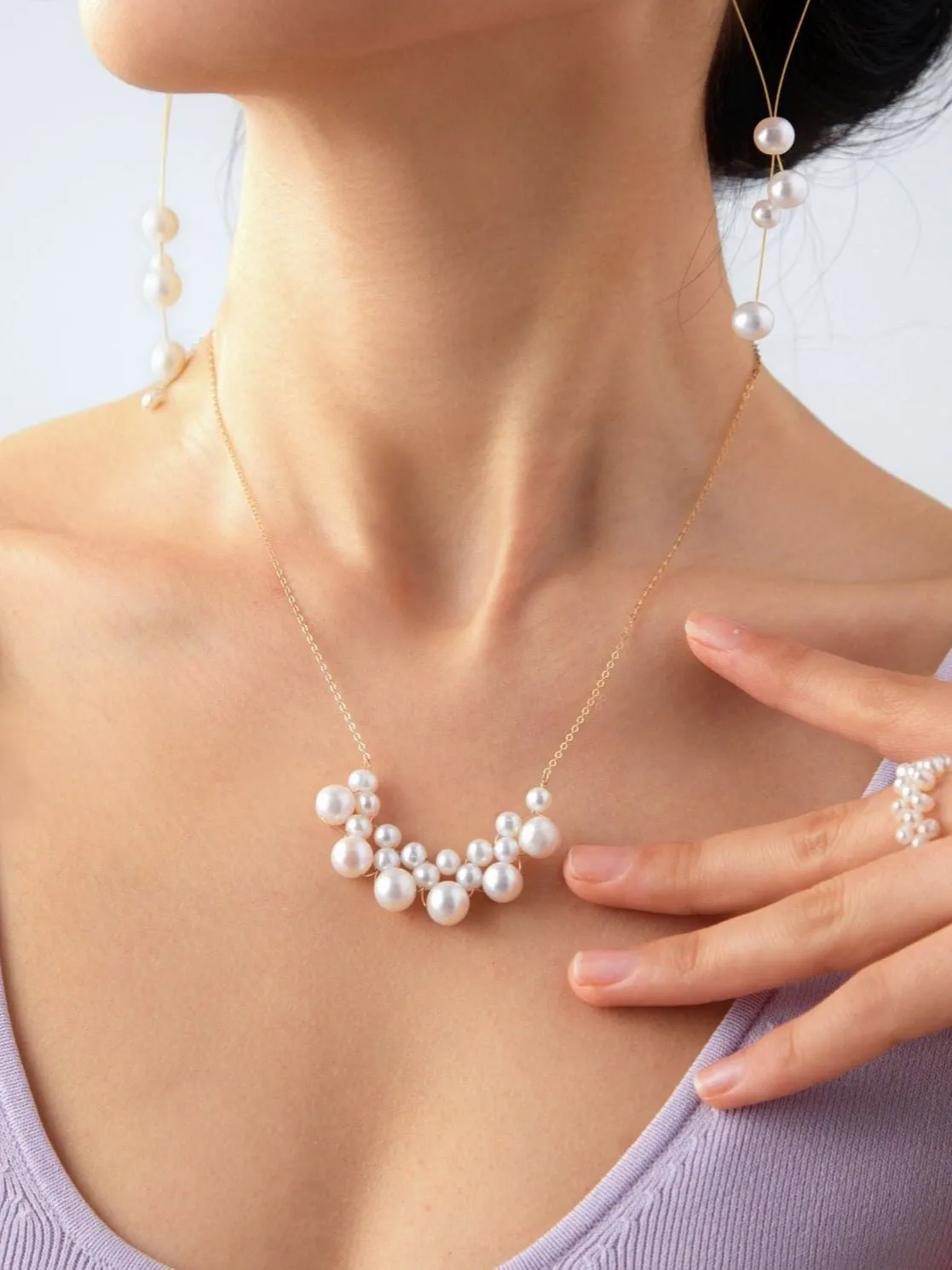 Embellished Series Pearl Cloud Necklace