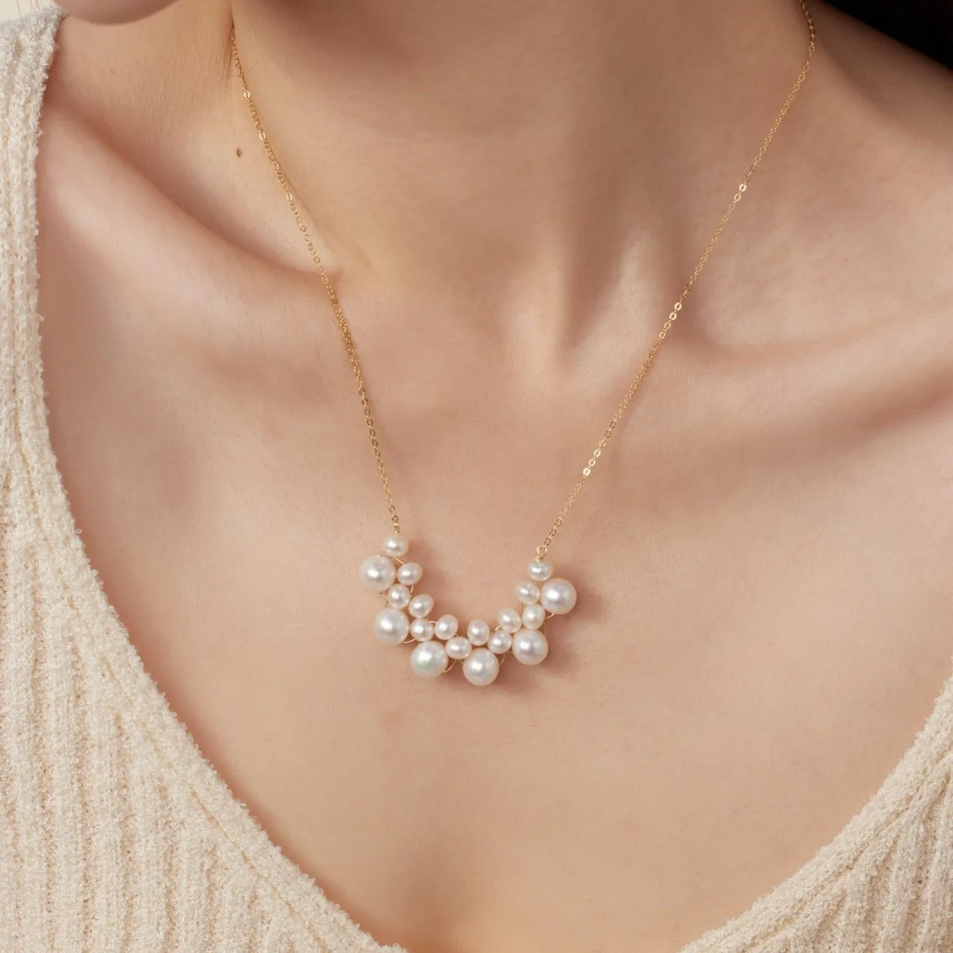 Embellished Series Pearl Cloud Necklace