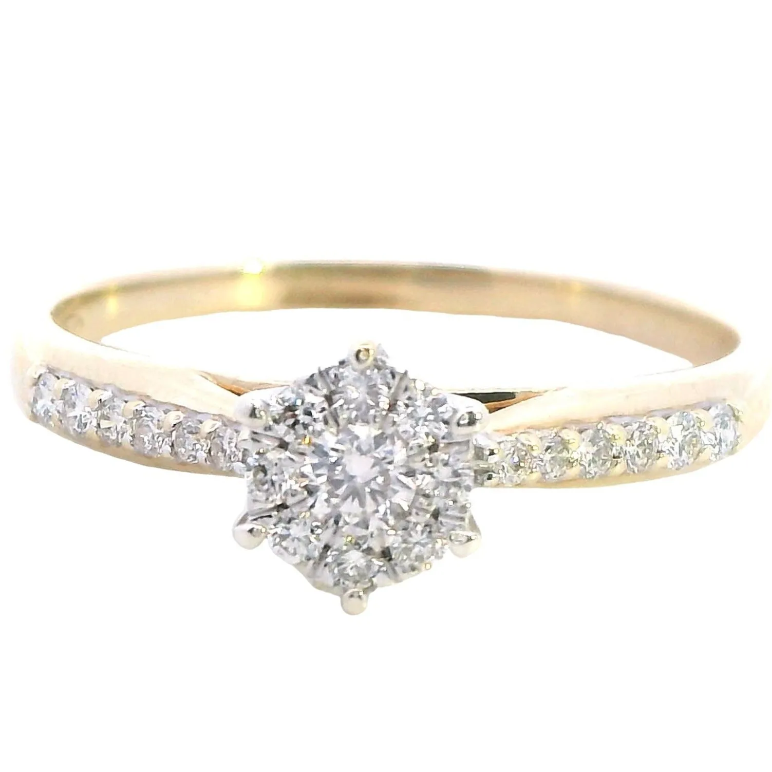 Exquisite 9ct Yellow and White Gold Bridal Set - Timeless Elegance