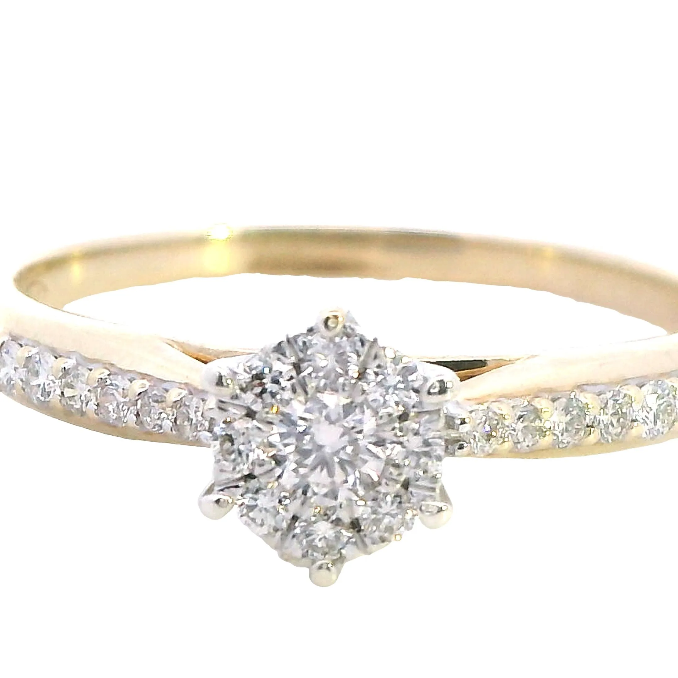 Exquisite 9ct Yellow and White Gold Bridal Set - Timeless Elegance