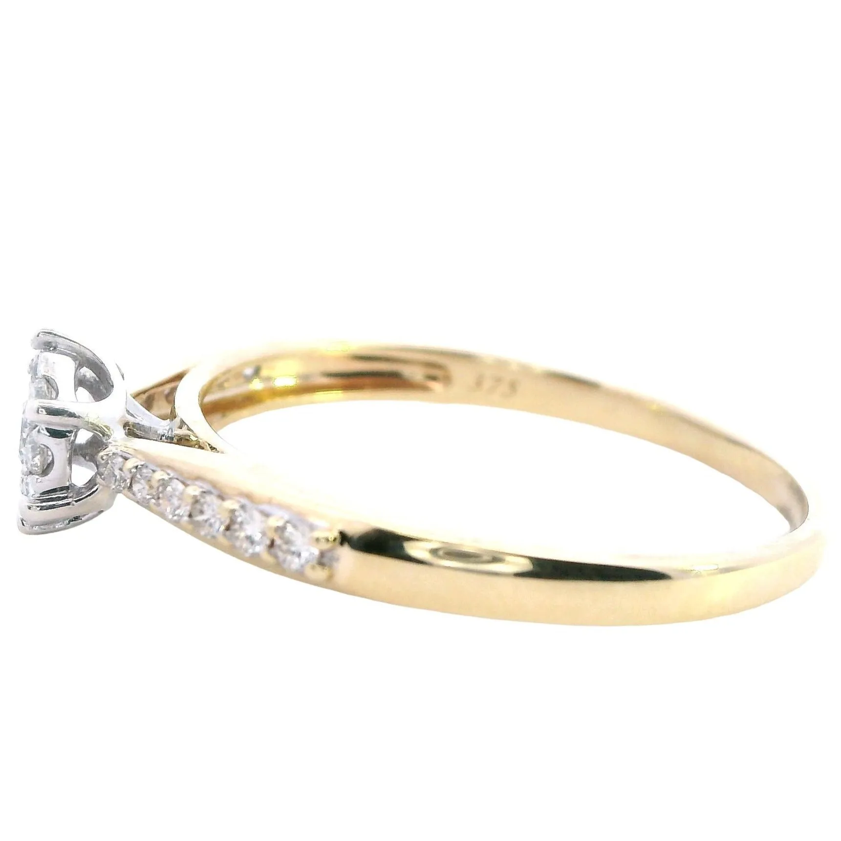 Exquisite 9ct Yellow and White Gold Bridal Set - Timeless Elegance