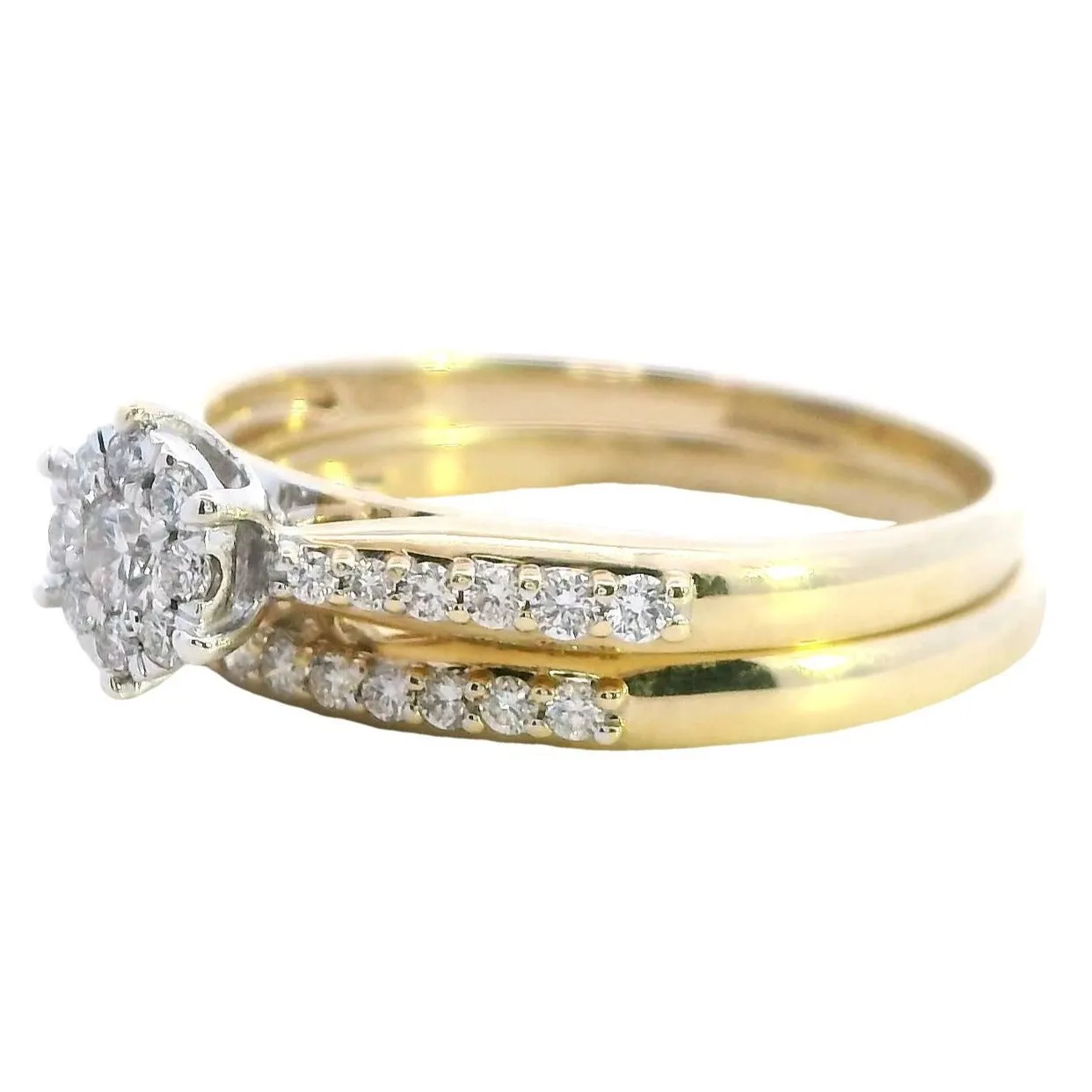 Exquisite 9ct Yellow and White Gold Bridal Set - Timeless Elegance