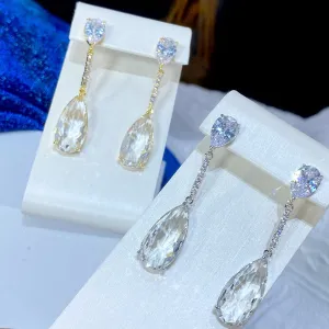 Fashion Cubic Zircon Water Drop Pendant Earrings for the Bride-Wedding Party Jewelry