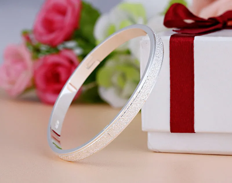 Female Frosted Love Bangle Hot Luxury Dust Cuff Bracelets&Bangles Brand Buckle Bracelet For Women Gift Jewelry