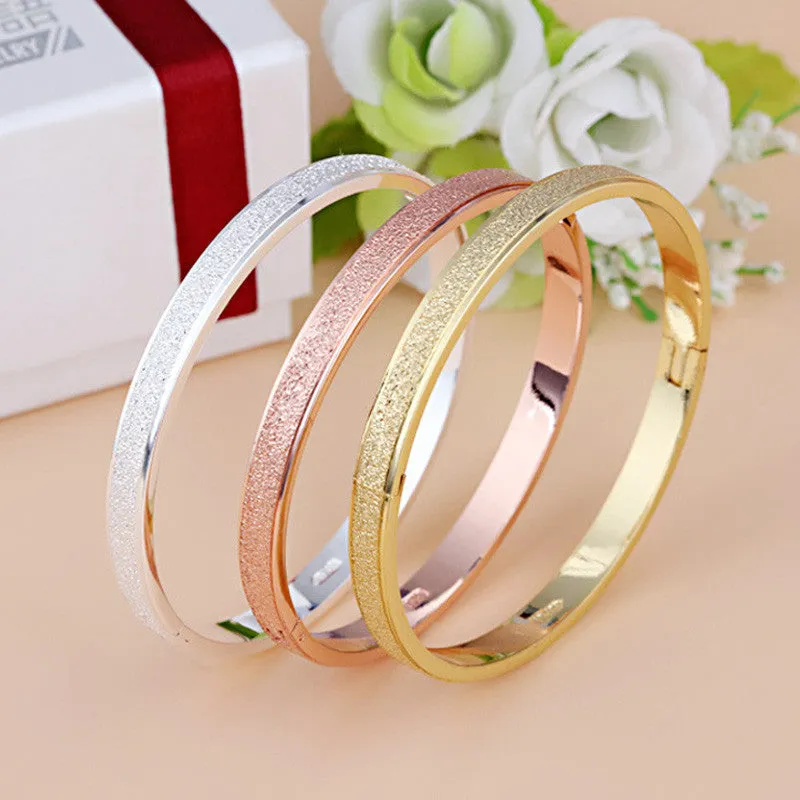 Female Frosted Love Bangle Hot Luxury Dust Cuff Bracelets&Bangles Brand Buckle Bracelet For Women Gift Jewelry