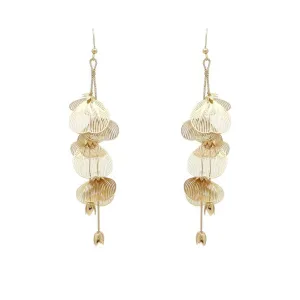 Flower Metal Drop Earrings