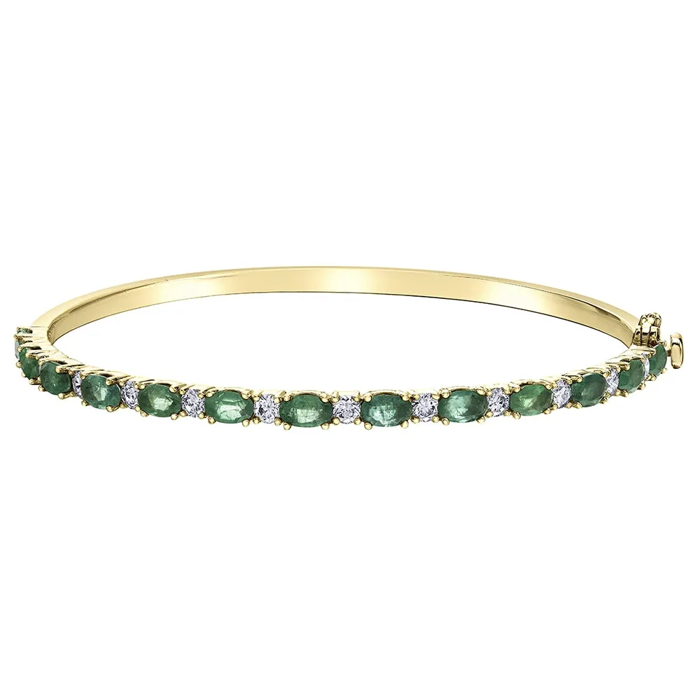 Gemstone and Canadian Diamond Bangle Bracelet