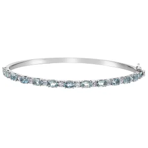 Gemstone and Canadian Diamond Bangle Bracelet