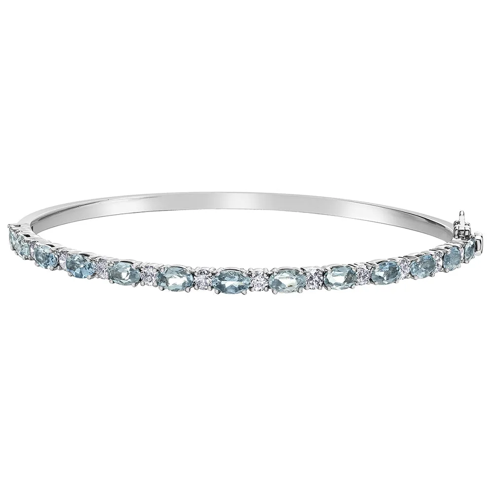 Gemstone and Canadian Diamond Bangle Bracelet